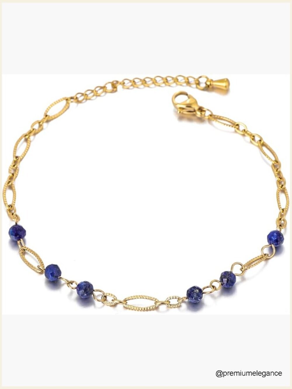 Natural Stone Stretch Bracelet, 18K Gold Plated CZ Tennis, Stackable